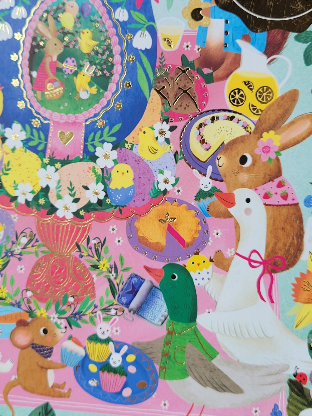 Mudpuppy 500pc Foil Puzzle - Colorful Easter Animals - Picture 2 of 3